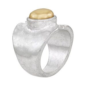 Chunky silver gold ring